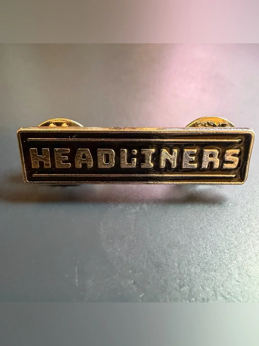 Gold Tone Headliners Enamel Lapel Pin - Men’s Accessory